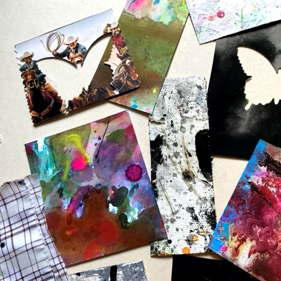 Junk Journal Pack  15+ Hand painted Pieces, Great for scrapbooking, collage - Picture 7 of 11